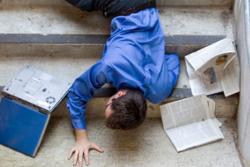 man fallen on stairway