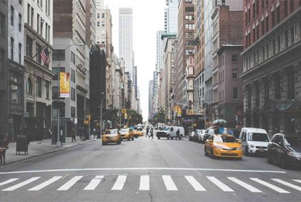 downtown street and crosswalk